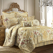 Comforter Set Patchwork Design, Jacquard Floral Comforter Set Queen Size, Luxury