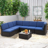 7PCS Patio Sofa Set with Coffee Table Patio Conversation Set Outdoor Sectional