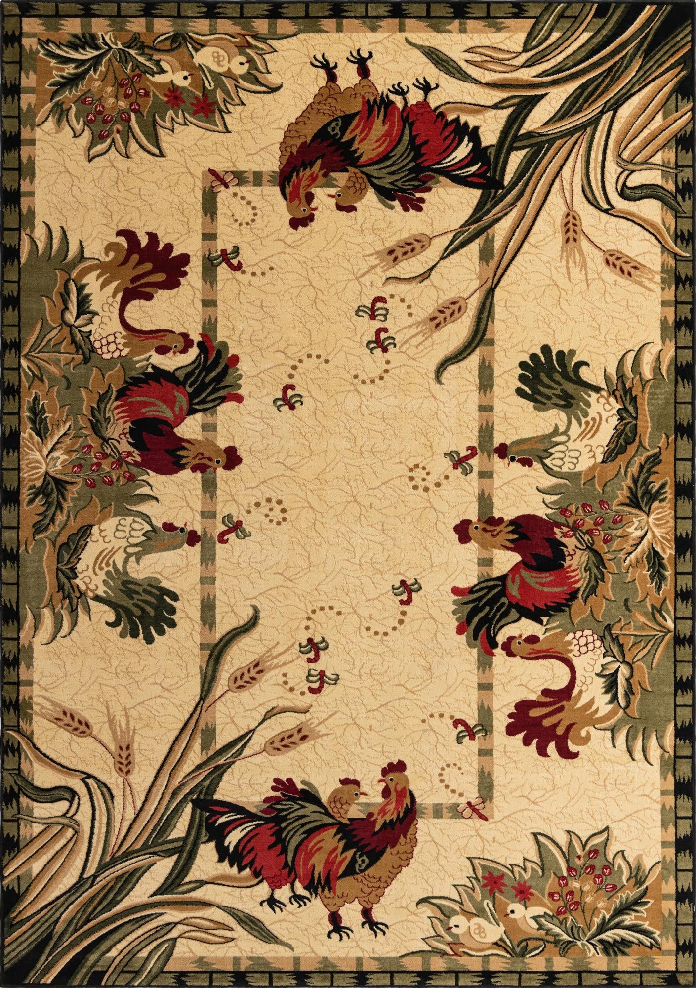Rugs.com Pastoral Collection Rug – 10' x 14' Cream Medium Rug Perfect for Living Rooms, Large Dining Rooms, Open Floorplans
