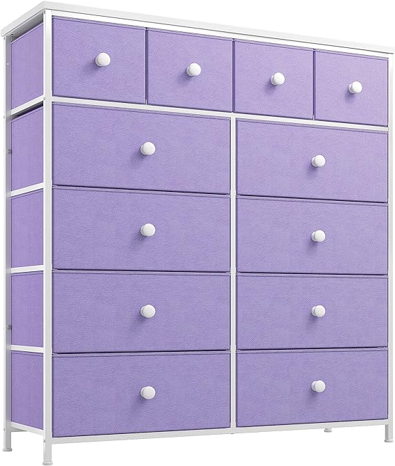 Pink Dresser for Bedroom with 12 Drawers Dressers for Bedroom Pink Chest of Drawers