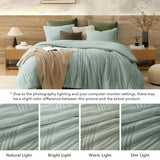 Fluffy Queen Comforter Set – 3 Piece Cozy Sherpa Comforter Queen Size Sage Green