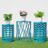 3 Metal Side End Tables Nightstand, Nesting Round Coffee Table for Indoor Outdoor