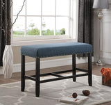 Biony Fabric Counter Height Dining Bench with Nailhead Trim