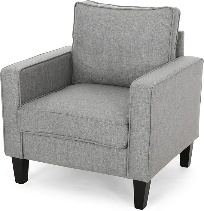 Knight Home Elizabeth Contemporary Fabric Club Chair, Black, Black