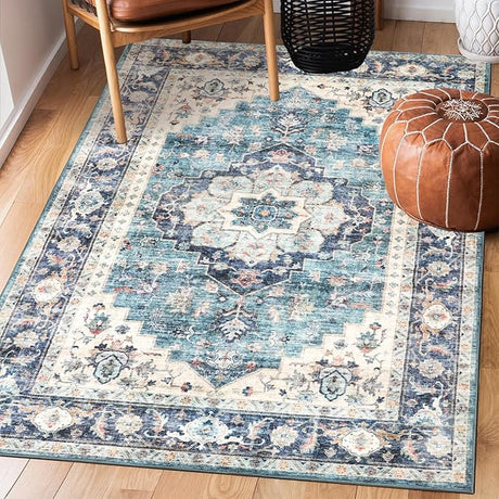 Machine Washable Rug 8x10 Area Rugs for Living Room Large Boho Bedroom Vintage