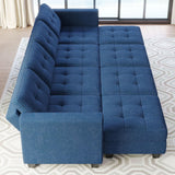 Storage Modular Sleeper Sofa Sectional Couch with Wide Chaises Convertible Sectional