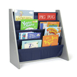 Book 4 shelves Organizer Kids Bookshelf, Grey/Navy