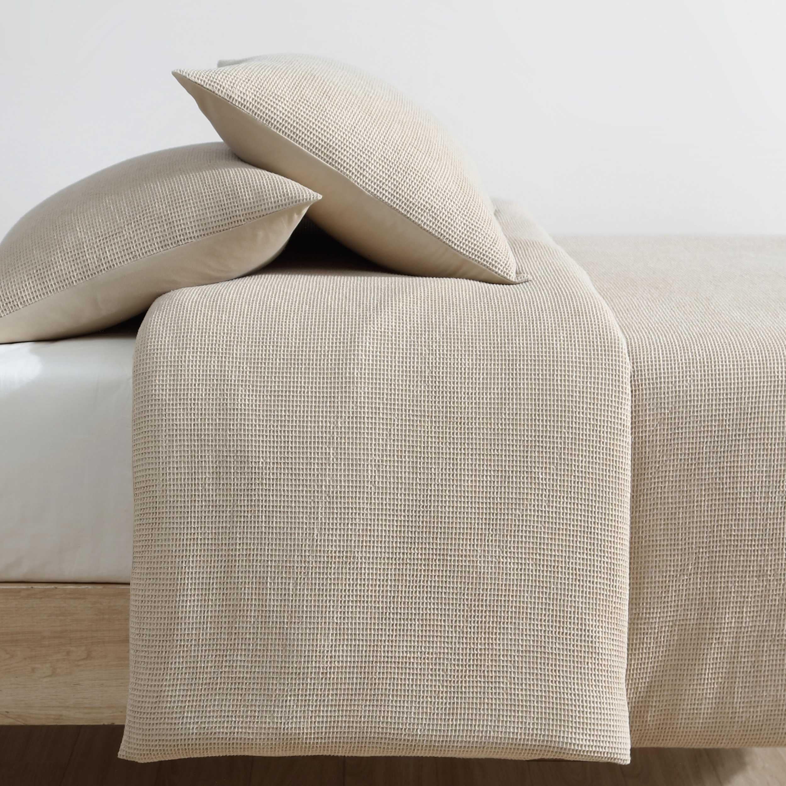 Super Soft Bedding with Modern Microwaffle Design, Casual Bed Essentials, Oeko-Tex Certified (Microwaffle Beige, King)