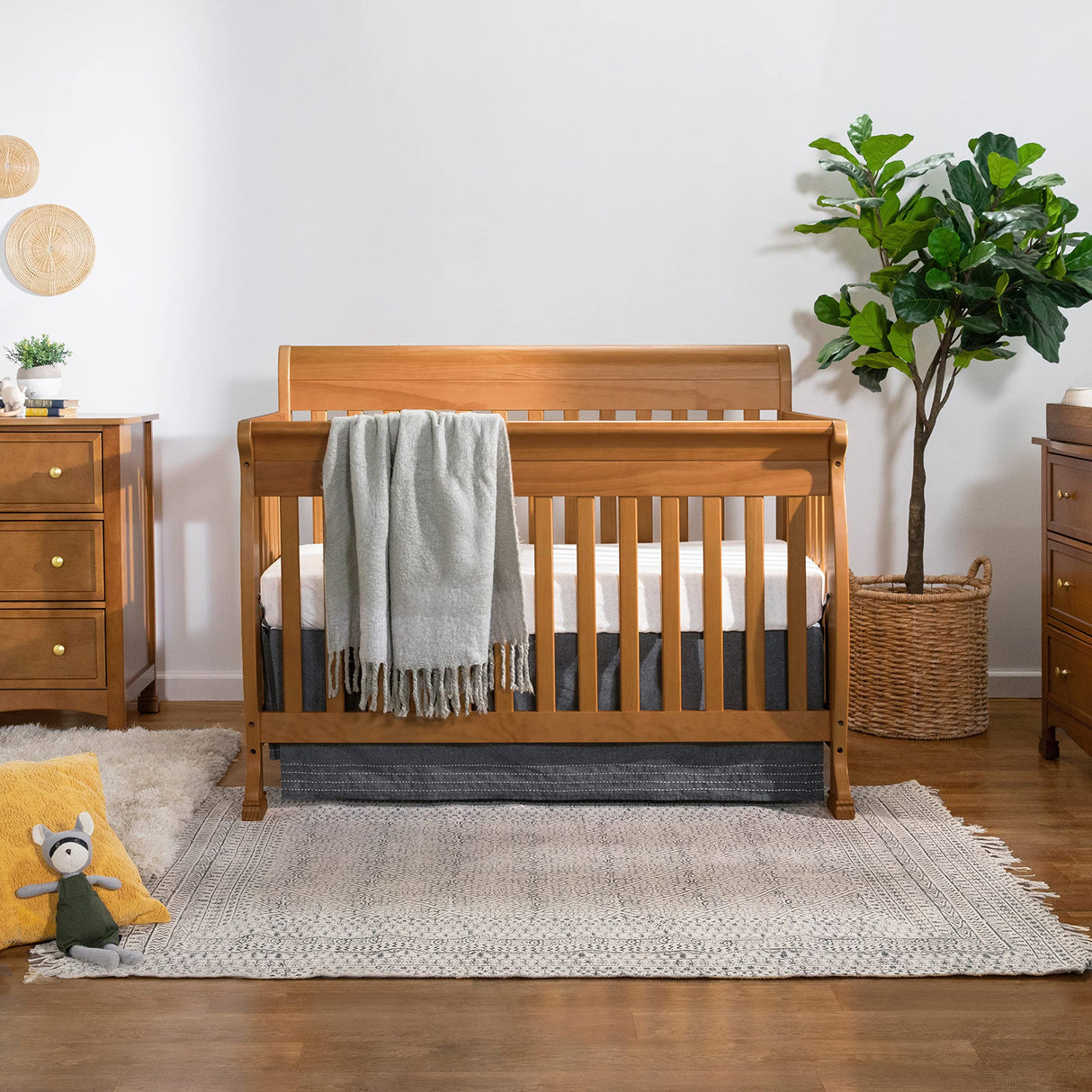 4-in-1 Convertible Crib in Chestnut, Greenguard Gold Certified