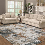 Area Rug Living Room Rugs: 8x10 Abstract Soft Large Carpet with Low Pile9