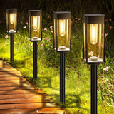 Solar Pathway Lights for Outside, 4 Pack Solar Garden Lights Outdoor