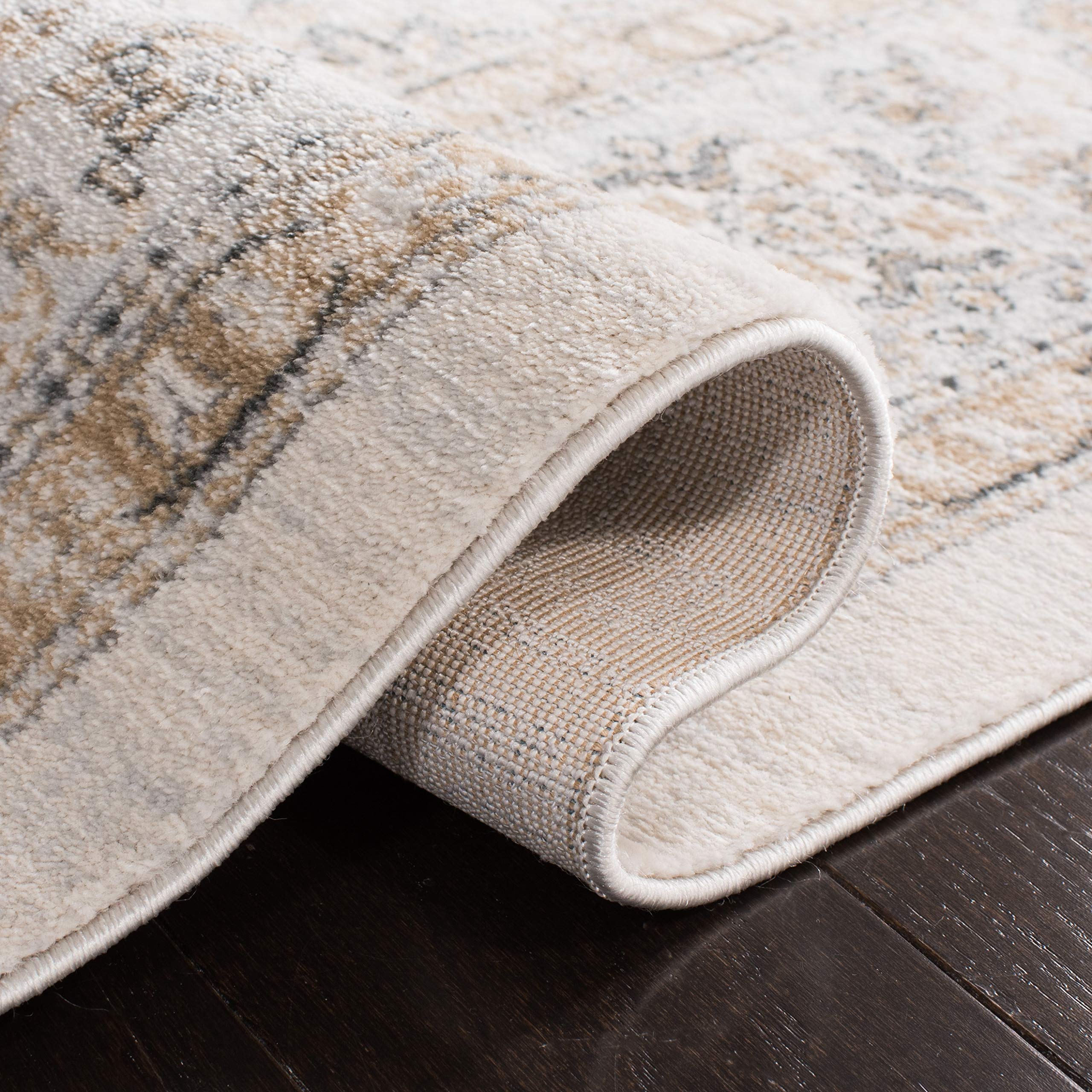 SAFAVIEH Isabella Collection Area Rug - 8' x 10', Cream & Beige, Oriental Design, Non-Shedding & Easy Care, Ideal for High Traffic Areas in Living Room, Bedroom (ISA916B)