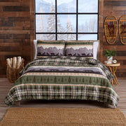 2-Piece Reversible Rustic Lodge Bedspread Quilt with 1 Sham. All-Season Quilt Set.
