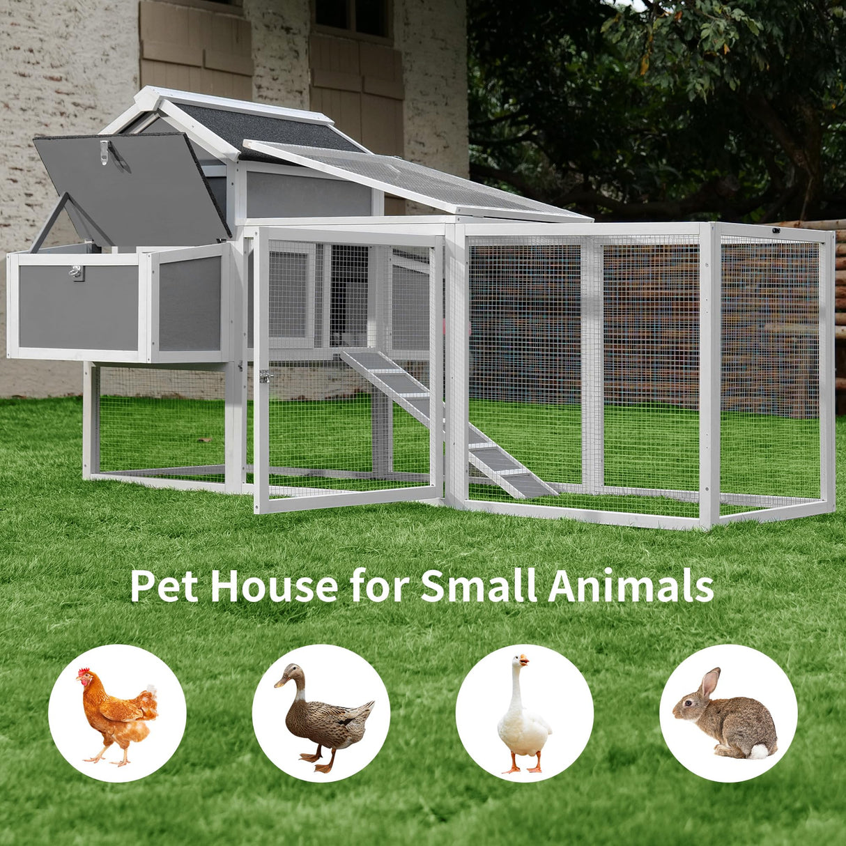 79" Chicken Coop Hen House Expandable Wooden Chicken House Poultry Cage