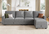 Convertible Sectional Sofa with Storage Seat 6 Seat Sofa with Reversible Chaise U Shaped