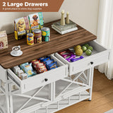 44" Large Dog Crate Furniture with Storage Drawers