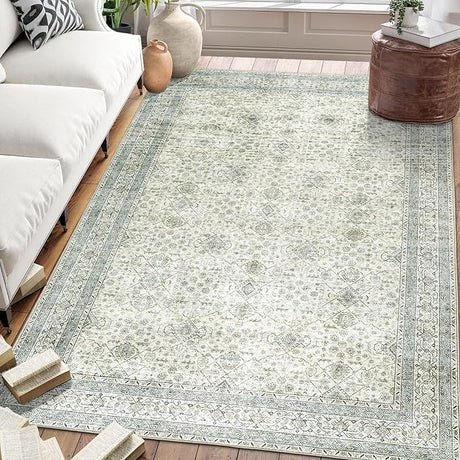 Machine Washable Area Rug Runner - Living Room Bedroom Bathroom Kitchen Entryway Office