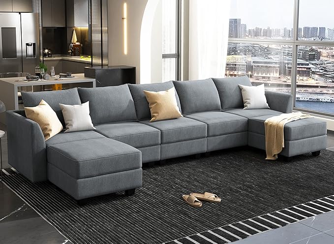 Sectional Couch with Storage Modern Modular Couch U Shaped Sectional Sofa for