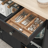 Rolling Kitchen Island Cart with Drop-Leaf and Wine Rack