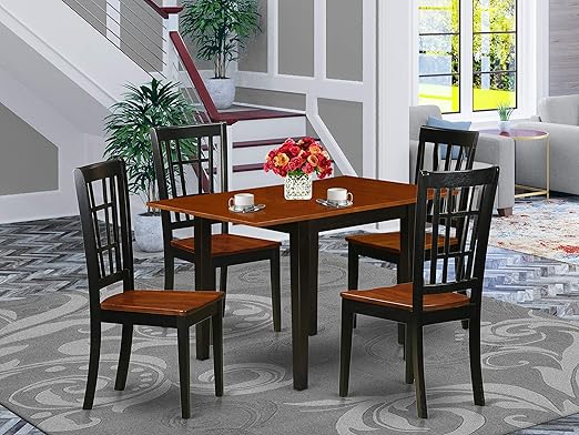 NDNI3-WHI-W Norden 3 Piece Dinette Set for Small Spaces Contains a Rectangle Table