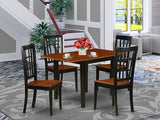 WEAN5-BLK-LC 5 Piece Set for 4 Includes a Rectangle Table with Butterfly Leaf and 4 Faux Leather Kitchen Dining Chairs,