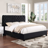 Apoera Velvet Upholstered Button Tufted Bed