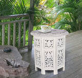 Side Table, Small Table, Side Tables Living Room, Round Side Table, Altar Table, Carved