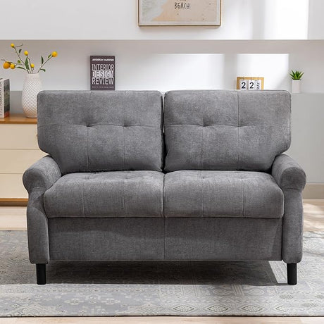 55" Loveseat Sofa, 2 Seater Sofa for Small Spaces, Removable Back and Thickened Soft Sofa Cushion,