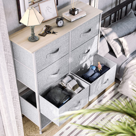 8 Drawers Dresser - Fabric Storage Tower, Organizer Unit for Bedroom