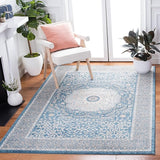 Sofia Collection 6'7" Square Light Grey/Blue SOF365A Vintage Oriental Distressed