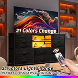 TV Stand Dresser for 60''TV Entertainment Center with LED Lights