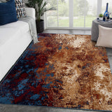 Modern Splatter Abstract Area Rug - Blue 8x10