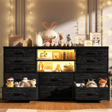 TV Stand Dresser for 60''TV Entertainment Center with LED Lights