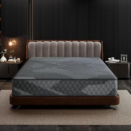 Twin Mattress, 8 Inch Medium Firm Hybrid Mattress with Pocketed Springs and Breathable Convoluted Foam