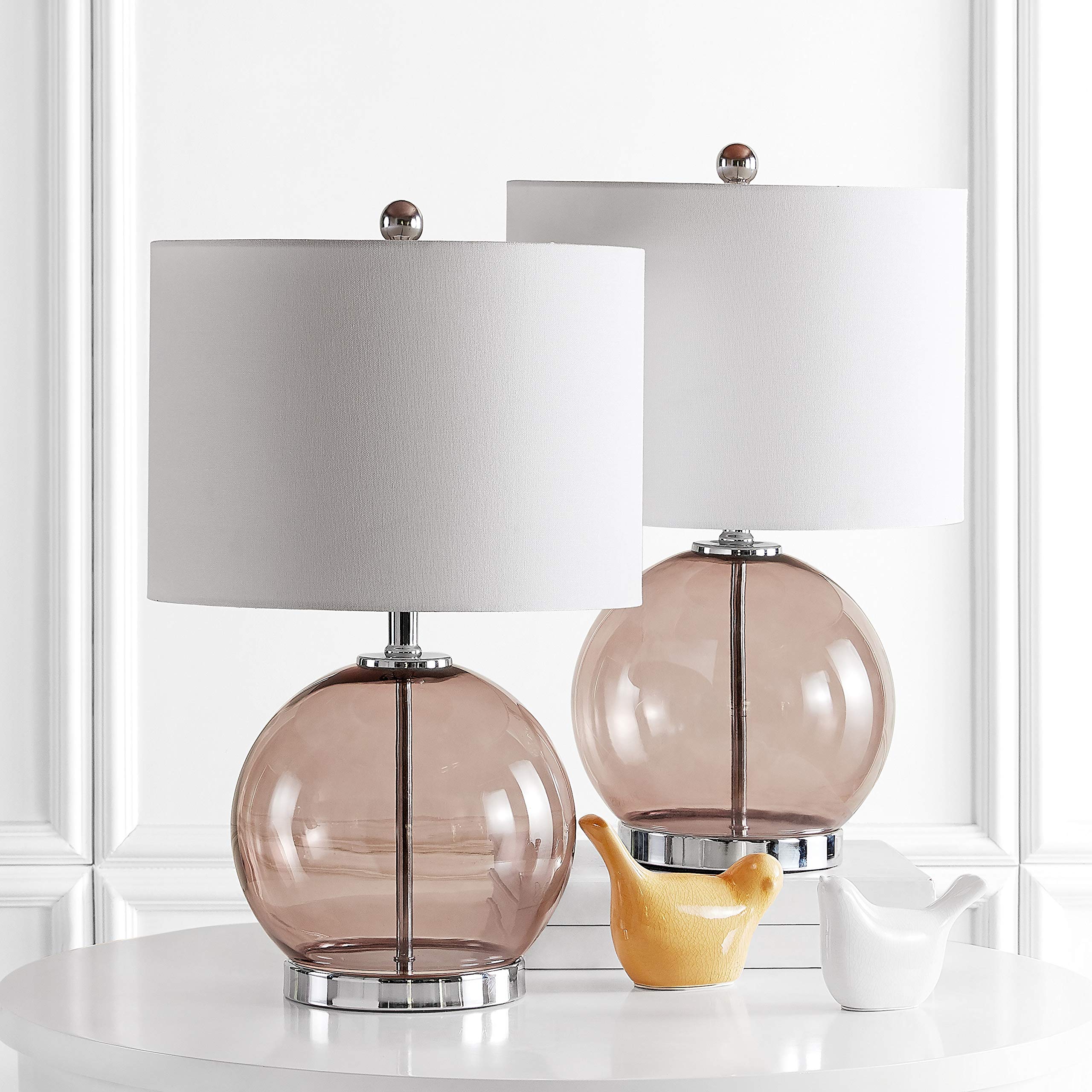 Lighting Collection Lonni Smoked Grey Glass 23-inch Bedroom Living Room