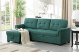 Lucca Green Sectional Sleeper Sofa - Versatile Sleeper Couch & Sofa Bed with Storage