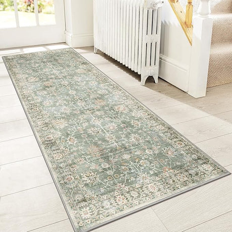 Area Rugs 6x9 Machine Washable Rug for Living Room, Non Slip Vintage Indoor Rug, Low