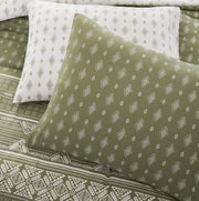 Geniospin Olive Green Queen Comforter Set 8 Piece, Reversible Boho Comforters Queen, All Season Comfortable Bedding Set