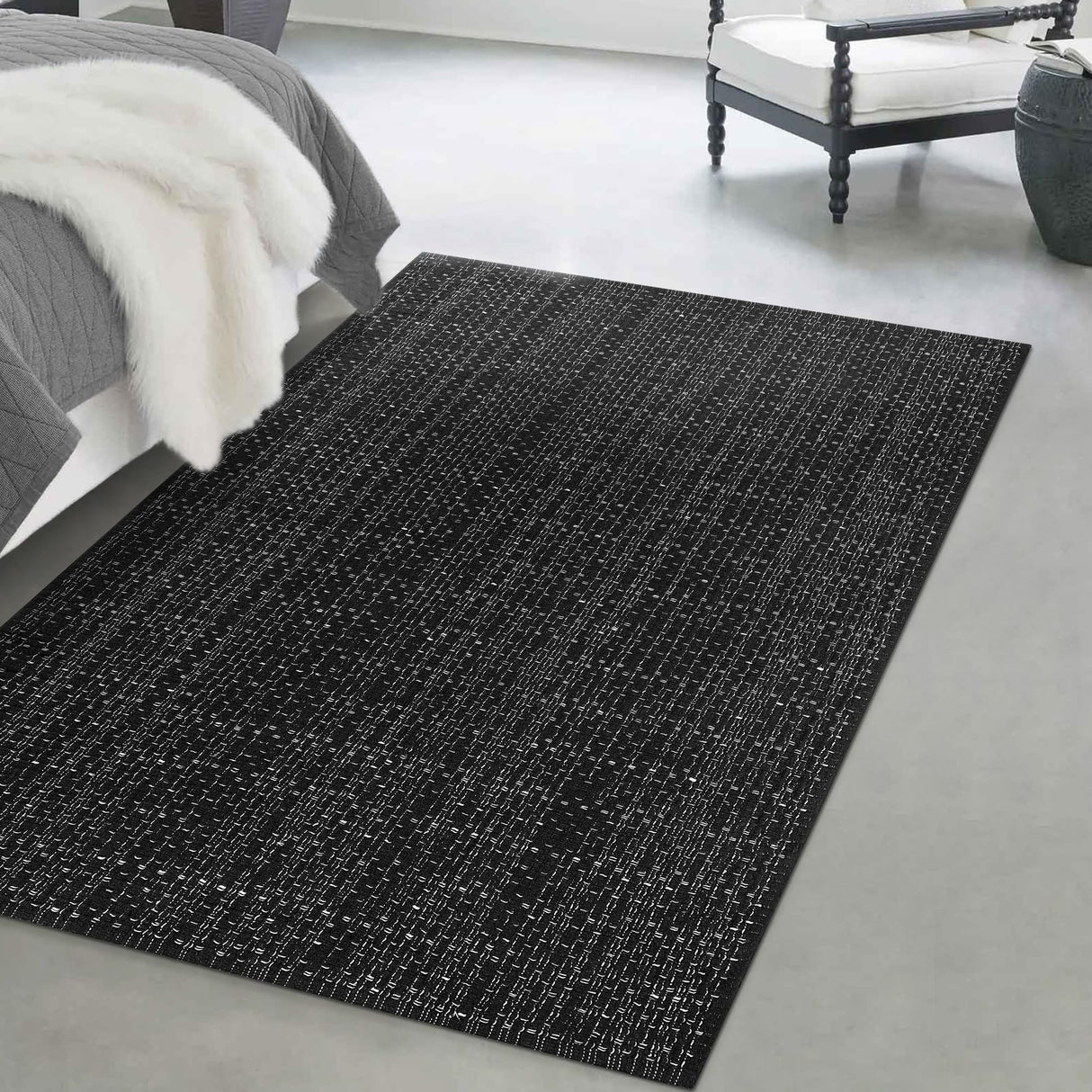 Washable Area Rug 3' x 5', Woven Cotton Non-Shedding Kitchen Rugs