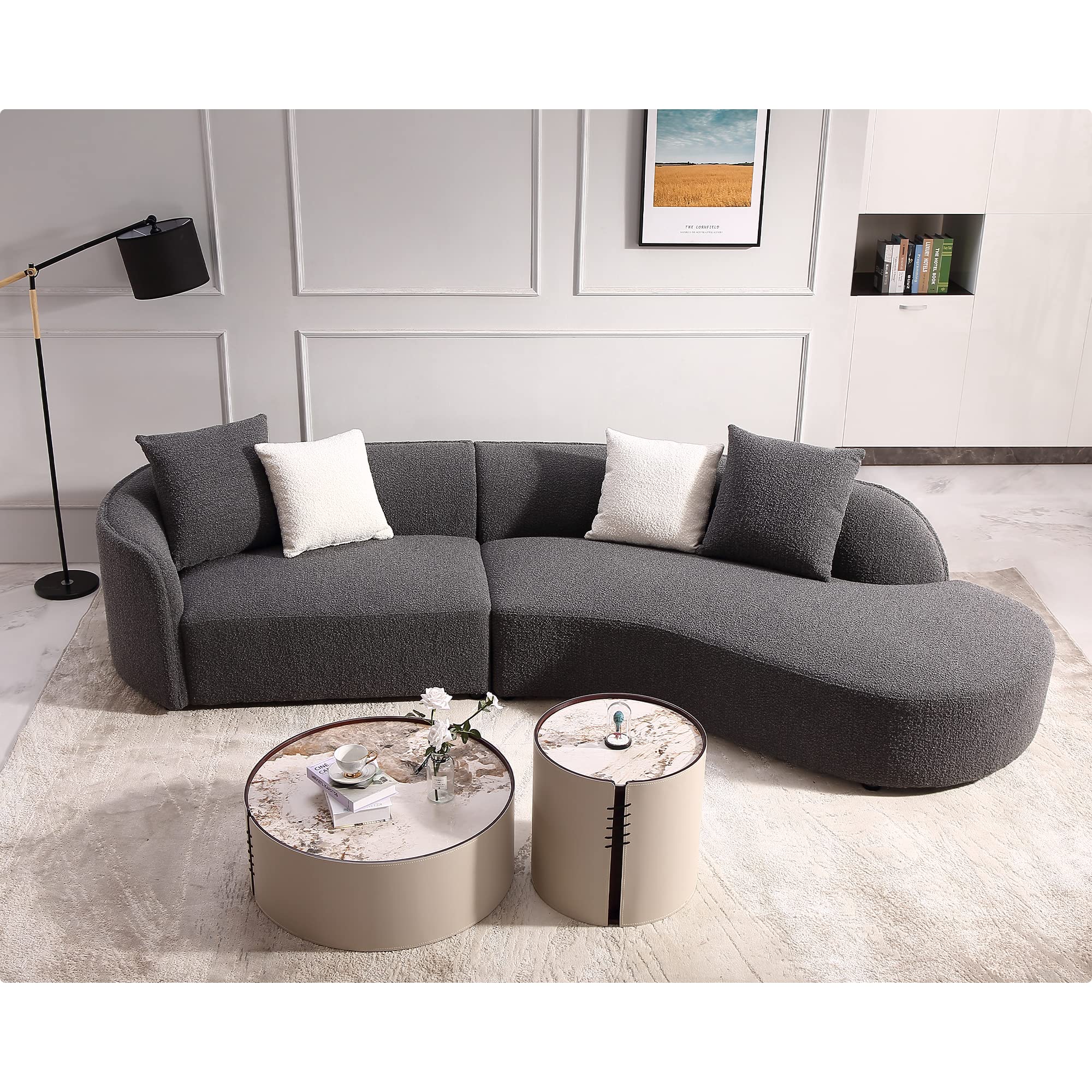 Upholstery Curved Sofa  Luxury Modern Style Living Room