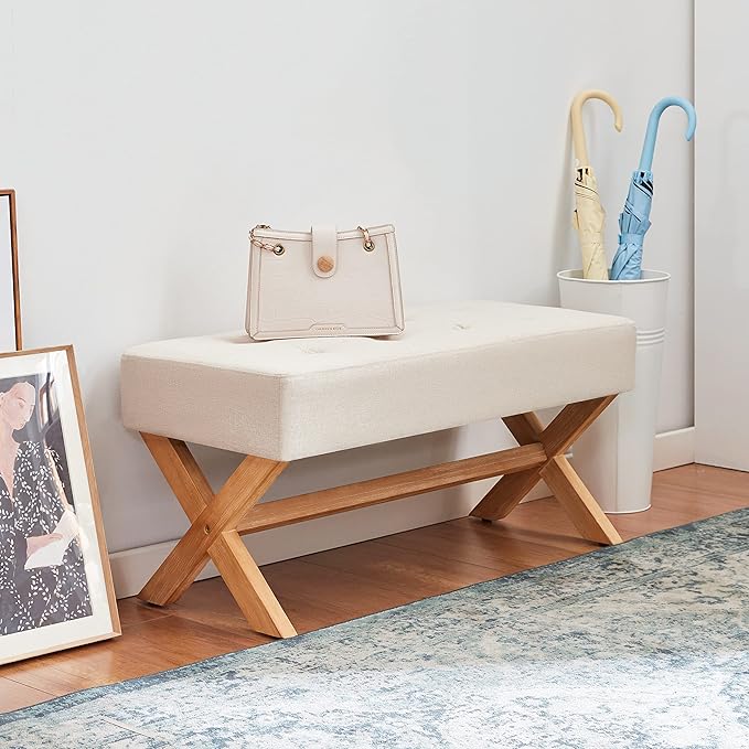 35-inch Entryway Bench, Upholstered End of Bed Bench