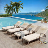 Outdoor Chaise Lounge Set of 2 Rattan Patio Folding Chaise Lounge