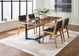 Fortmaine Contemporary Dining Table with Natural Live Edge