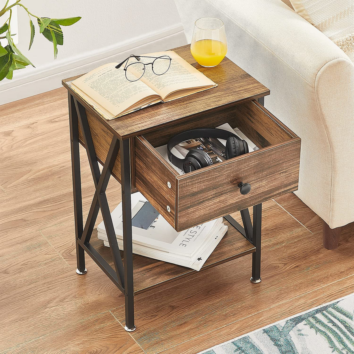 Night Stands for Bedroom Nightstand Bedside End Tables with Drawer Storage