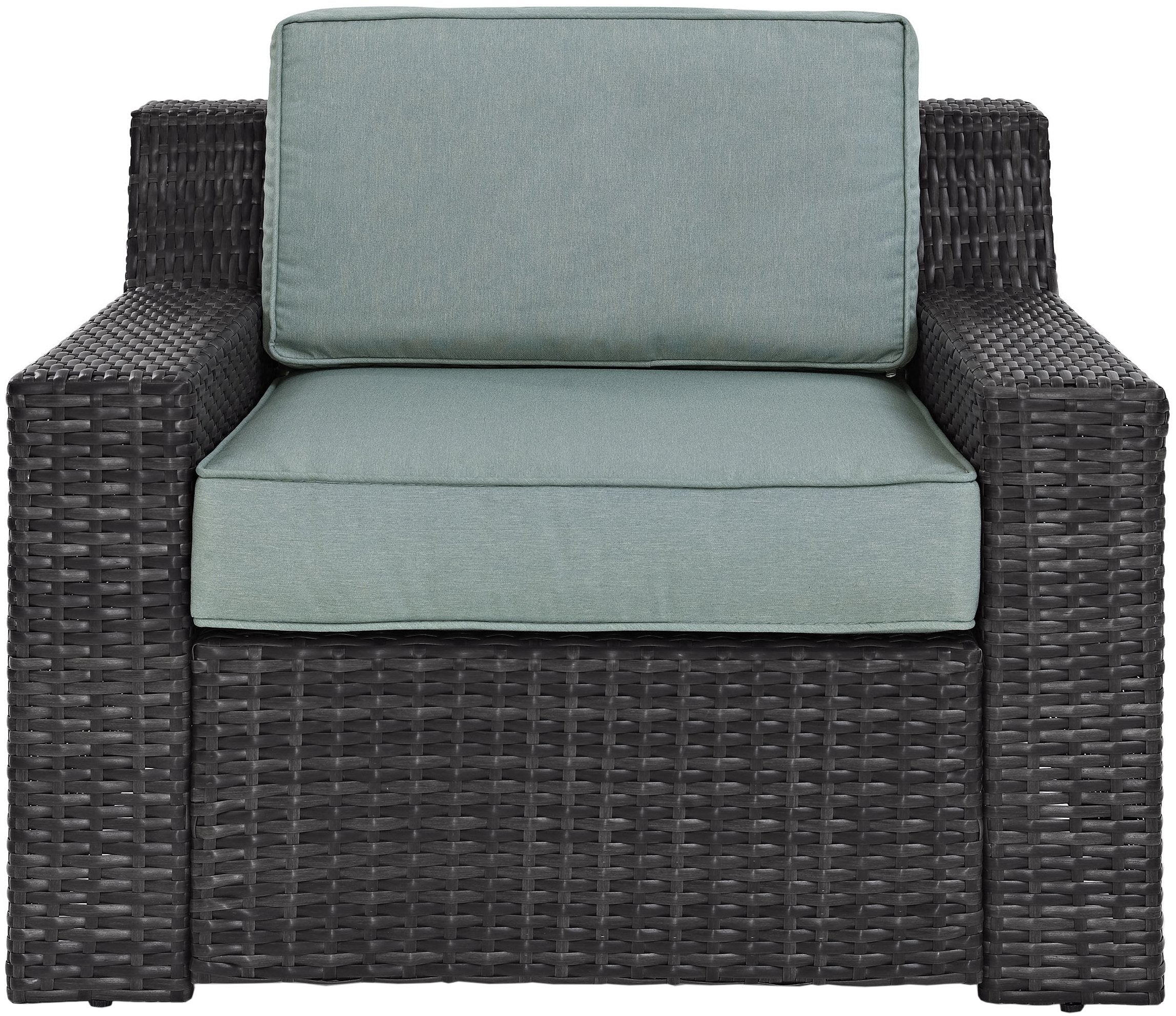 Furniture Beaufort Beaufort Outdoor Chair, Wicker Patio Chairs for Porch, Deck, Balcony, Backyard, Brown with Mist Cushions
