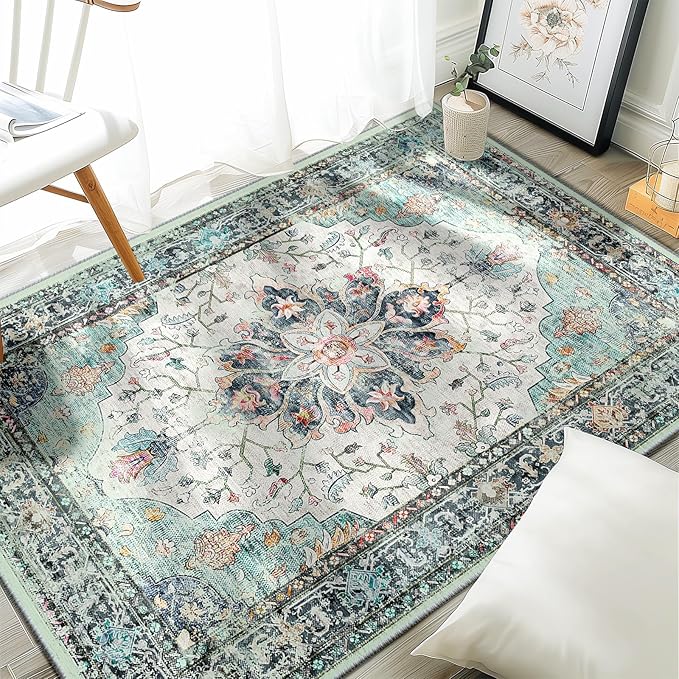 Area Rugs 5x7, Washable Rug, Non-Slip, Rugs for Living Room, Kitchen Rugs, Rugs
