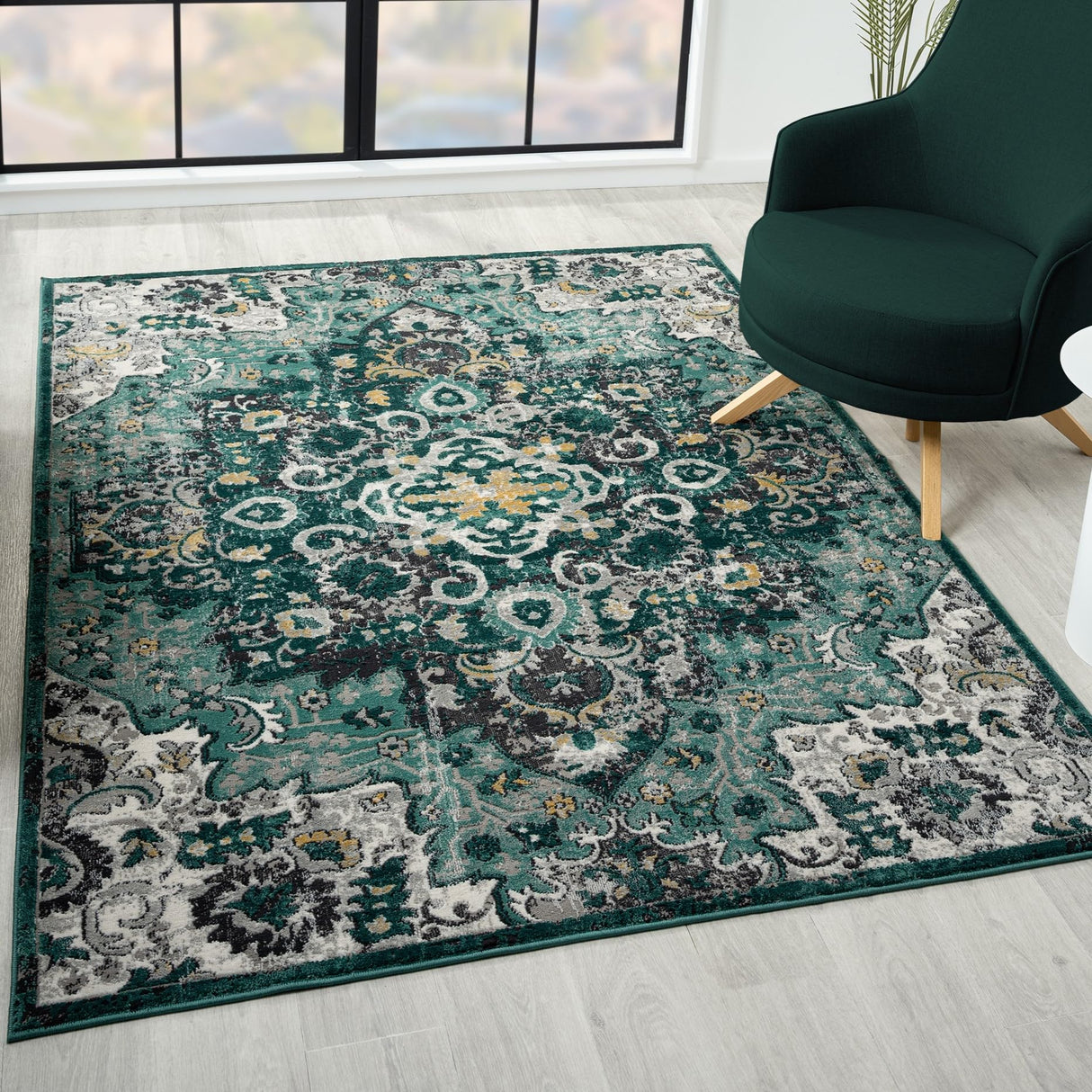 LUXE WEAVERS Moroccan Medallion Green 5x7 Area Rug