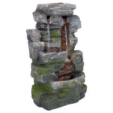 Towering Cave 14-Inch Indoor Tabletop Water Fountain - LED Light - Electric Submersible Pump with Adjustable Flow