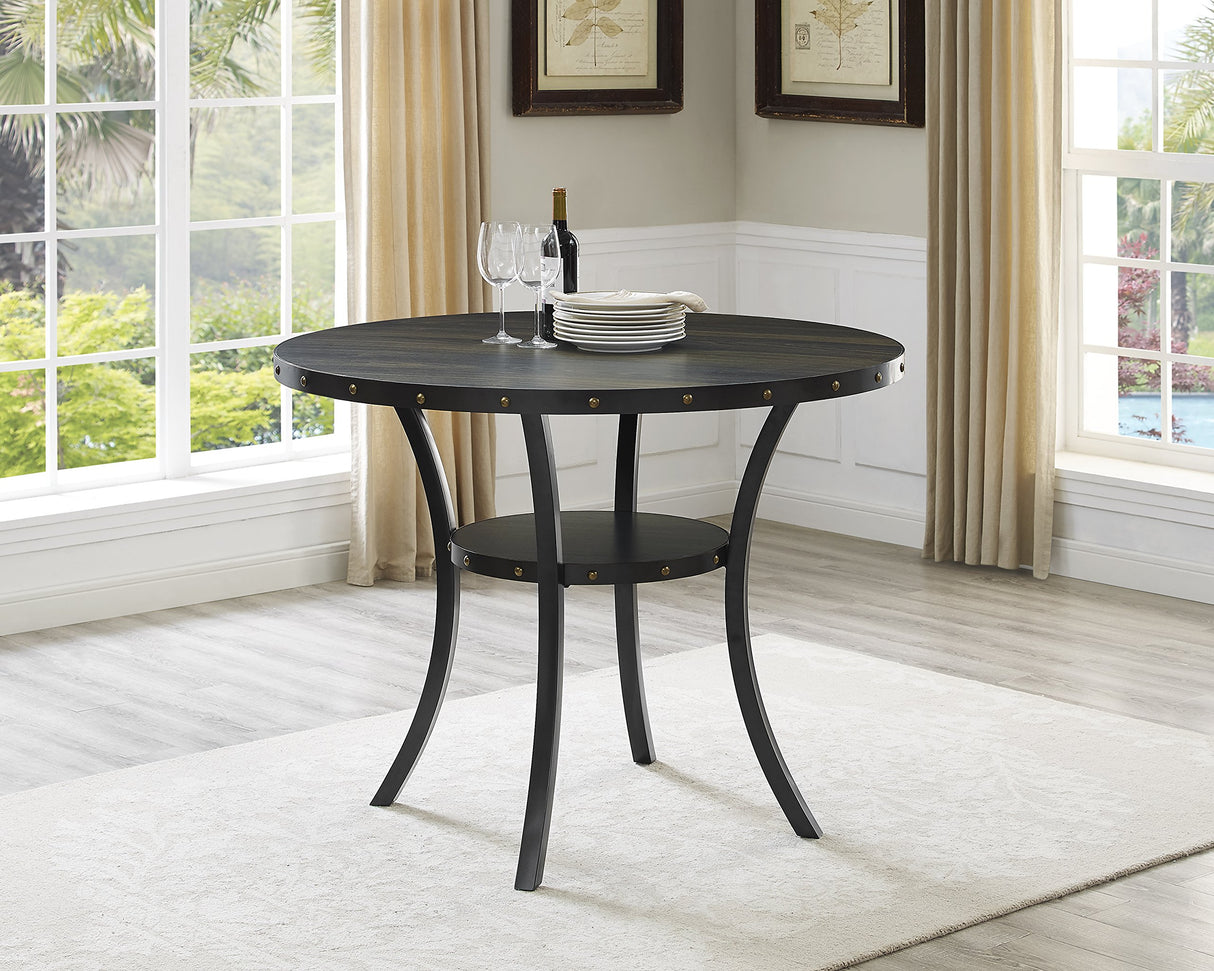 Roundhill Furniture Biony Collection Counter Height Dining Table, Round