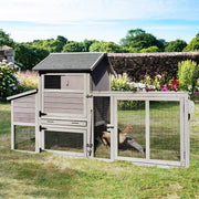81in Mobile Chicken Coop Multi-Level Hen House